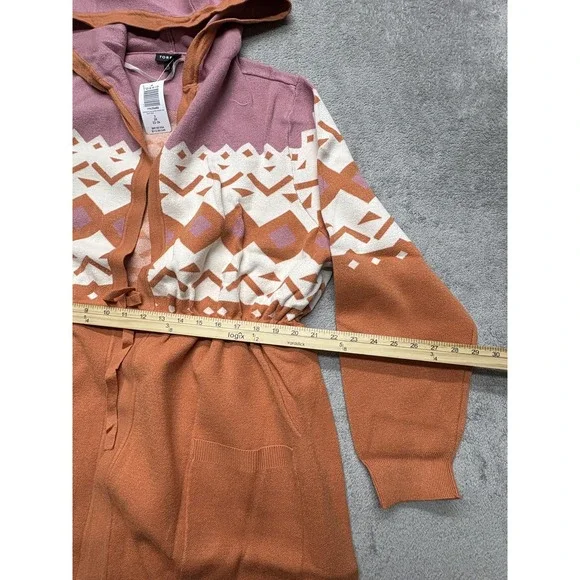 Torrid Sweater Womens 3X 22-24 Hooded Anorak Aztec Cardigan NWT Pockets - Picture 3 of 5